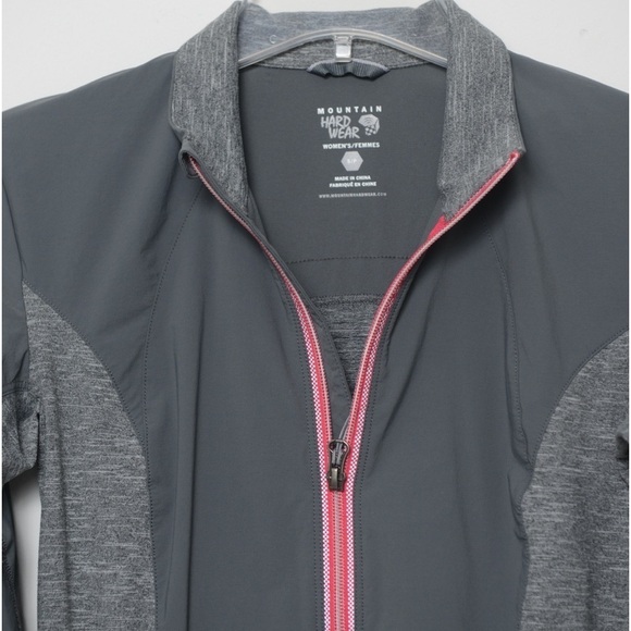 Mountain Hardwear Women’s Sz S Mighty Power Hybrid Jacket Windbreaker Gray/Pink - Picture 4 of 7